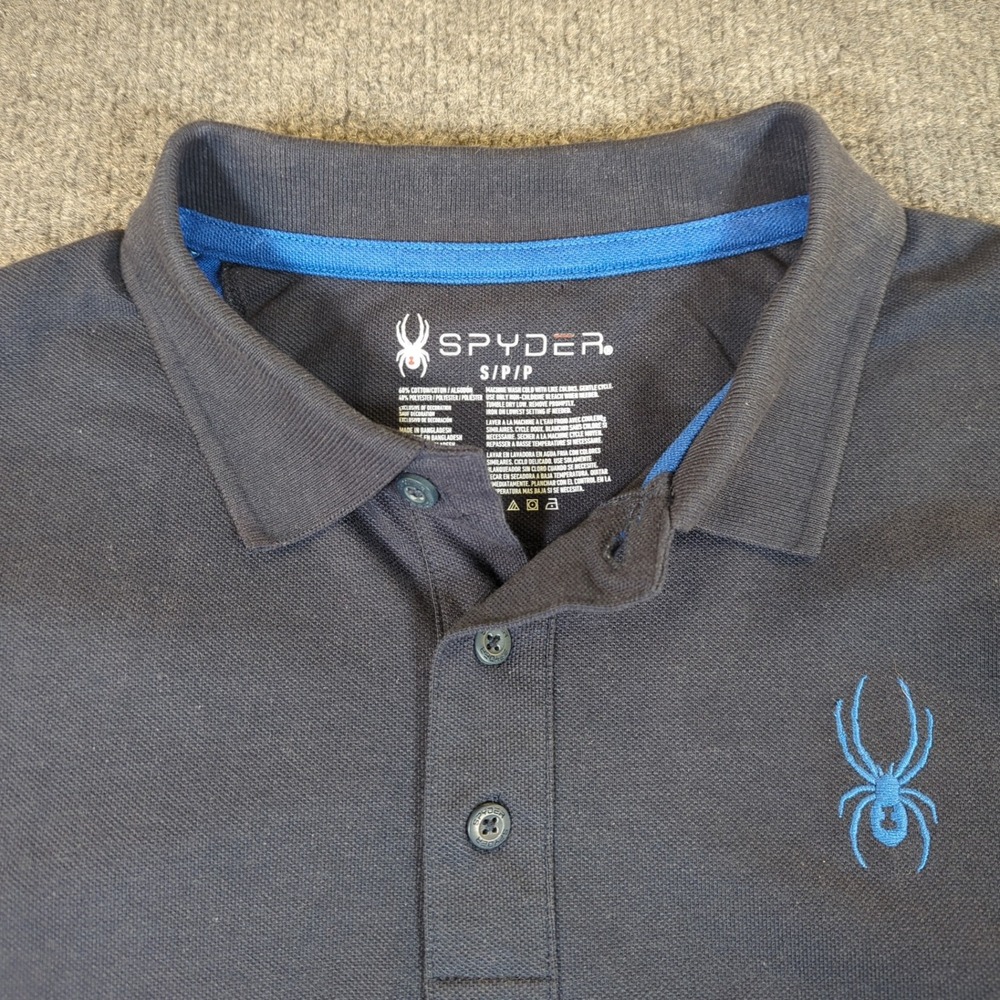 Spyder Womens Blue Black Colorblock‎ Polo Shirt SPSHB023-402 Small #2717